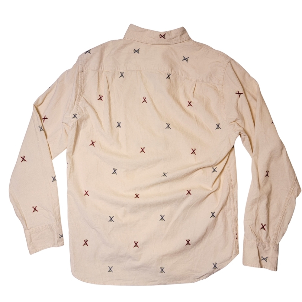 J. Crew Fine-Wale Corduroy Cream Motif Shirt - Picture 3 of 9